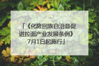《化隆回族自治县促进拉面产业发展条例》7月1日起施行