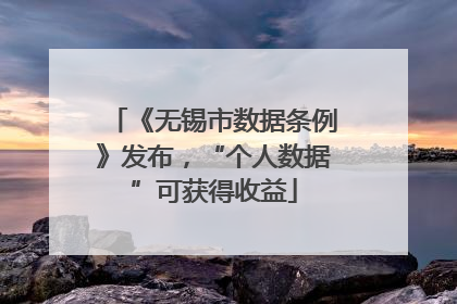 《无锡市数据条例》发布，“个人数据”可获得收益