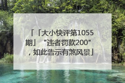 「大小快评第1055期」“违者罚款200”，如此告示有煞风景