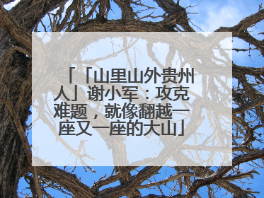 「山里山外贵州人」谢小军：攻克难题，就像翻越一座又一座的大山