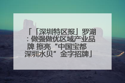 「深圳特区报」罗湖：做强做优区域产业品牌 擦亮“中国宝都 深圳水贝”金字招牌