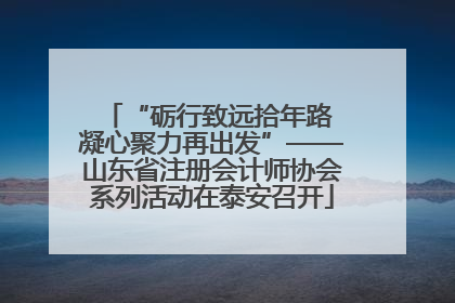 “砺行致远拾年路 凝心聚力再出发”——山东省注册会计师协会系列活动在泰安召开
