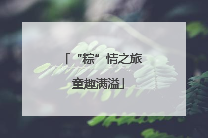 “粽”情之旅 童趣满溢