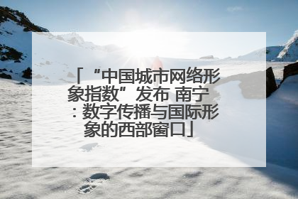 “中国城市网络形象指数”发布 南宁：数字传播与国际形象的西部窗口