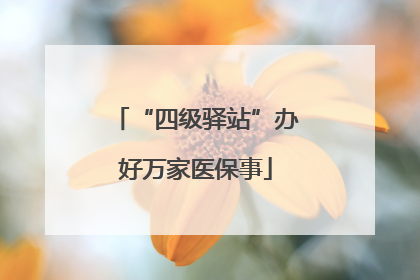 “四级驿站”办好万家医保事