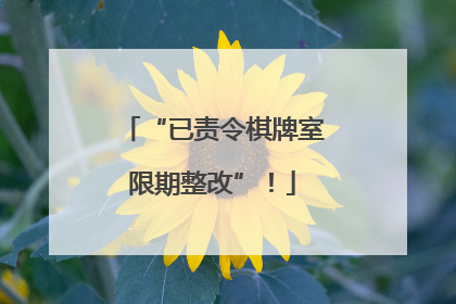 “已责令棋牌室限期整改”！