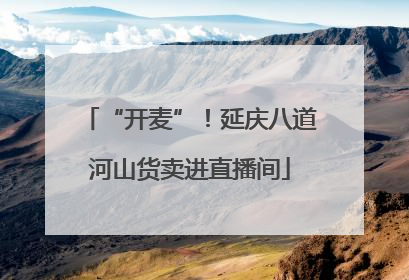“开麦”！延庆八道河山货卖进直播间