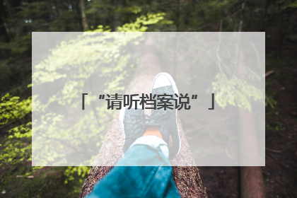 “请听档案说”