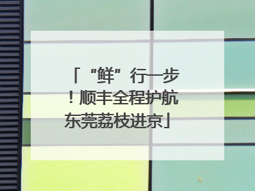 “鲜”行一步！顺丰全程护航东莞荔枝进京