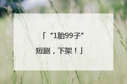 “1胎99子”短剧，下架！
