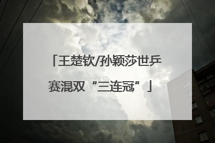 王楚钦/孙颖莎世乒赛混双“三连冠”