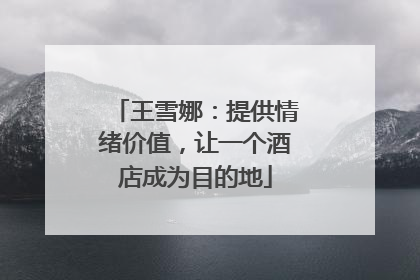 王雪娜：提供情绪价值，让一个酒店成为目的地