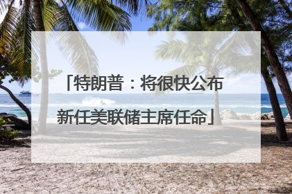 特朗普：将很快公布新任美联储主席任命