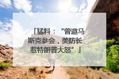 猛料：“曾邀马斯克参会，美防长惹特朗普大怒”