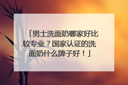 男士洗面奶哪家好比较专业？国家认证的洗面奶什么牌子好！