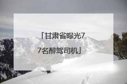 甘肃省曝光77名醉驾司机
