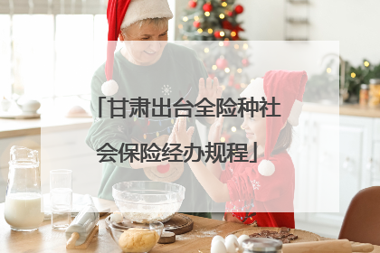 甘肃出台全险种社会保险经办规程