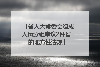 省人大常委会组成人员分组审议2件省的地方性法规