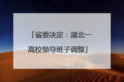 省委决定：湖北一高校领导班子调整