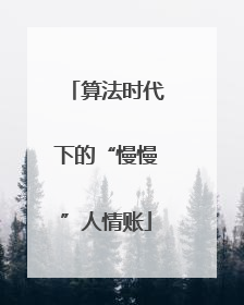 算法时代下的“慢慢”人情账