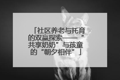 社区养老与托育的双赢探索——“共享奶奶”与孩童的“朝夕相伴”