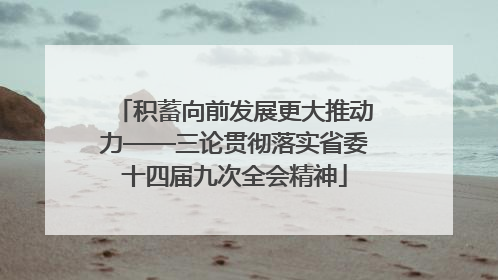 积蓄向前发展更大推动力——三论贯彻落实省委十四届九次全会精神