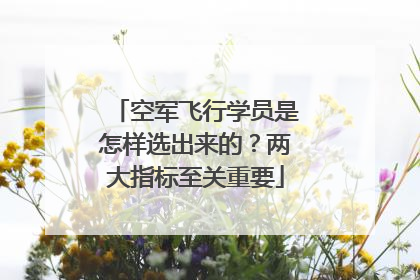 空军飞行学员是怎样选出来的？两大指标至关重要