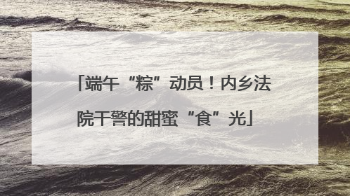 端午“粽”动员！内乡法院干警的甜蜜“食”光