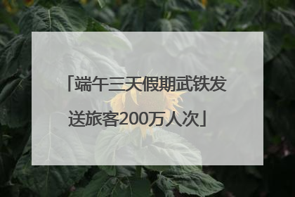 端午三天假期武铁发送旅客200万人次