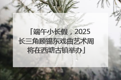 端午小长假，2025长三角顾锡东戏曲艺术周将在西塘古镇举办
