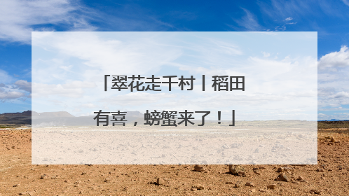 翠花走千村丨稻田有喜，螃蟹来了！