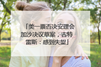 美一票否决安理会加沙决议草案，古特雷斯：感到失望