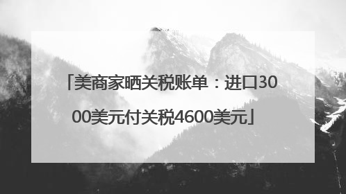 美商家晒关税账单：进口3000美元付关税4600美元