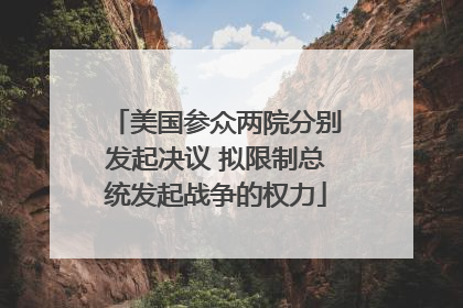 美国参众两院分别发起决议 拟限制总统发起战争的权力