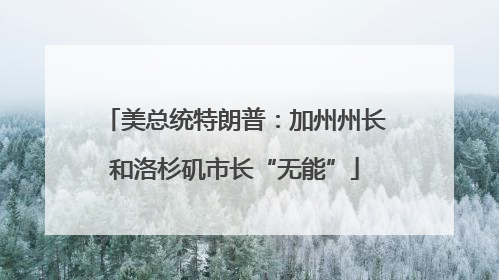 美总统特朗普：加州州长和洛杉矶市长“无能”