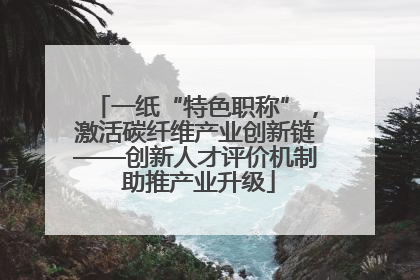 一纸“特色职称”，激活碳纤维产业创新链——创新人才评价机制 助推产业升级