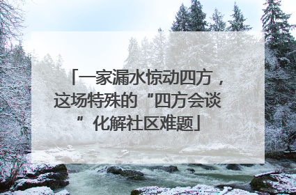 一家漏水惊动四方，这场特殊的“四方会谈”化解社区难题