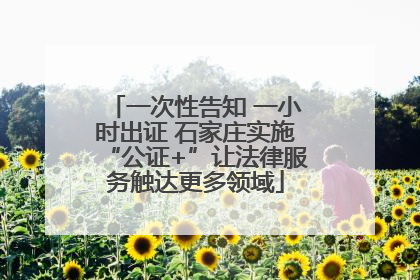 一次性告知 一小时出证 石家庄实施“公证+”让法律服务触达更多领域