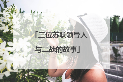 三位苏联领导人与二战的故事