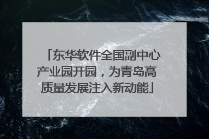 东华软件全国副中心产业园开园，为青岛高质量发展注入新动能