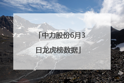 中力股份6月3日龙虎榜数据