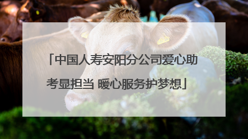 中国人寿安阳分公司爱心助考显担当 暖心服务护梦想