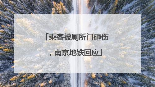 乘客被厕所门砸伤，南京地铁回应