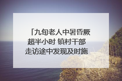 九旬老人中暑昏厥超半小时 镇村干部走访途中发现及时施救｜看见正能量