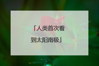 人类首次看到太阳南极