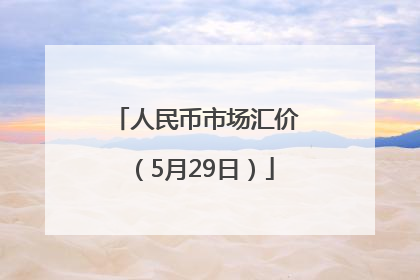 人民币市场汇价（5月29日）