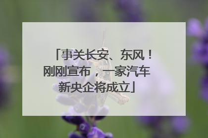 事关长安、东风！刚刚宣布，一家汽车新央企将成立
