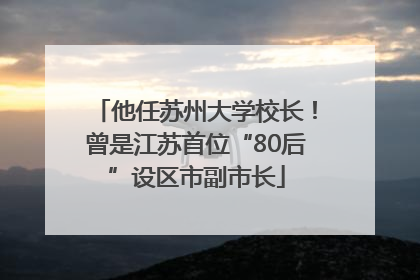 他任苏州大学校长！曾是江苏首位“80后”设区市副市长