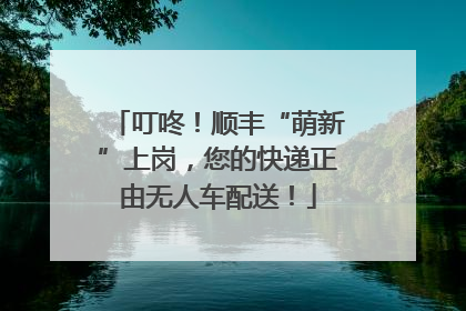 叮咚！顺丰“萌新”上岗，您的快递正由无人车配送！