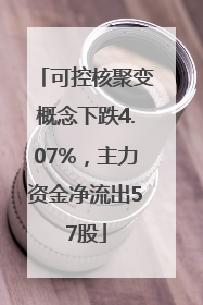 可控核聚变概念下跌4.07%，主力资金净流出57股